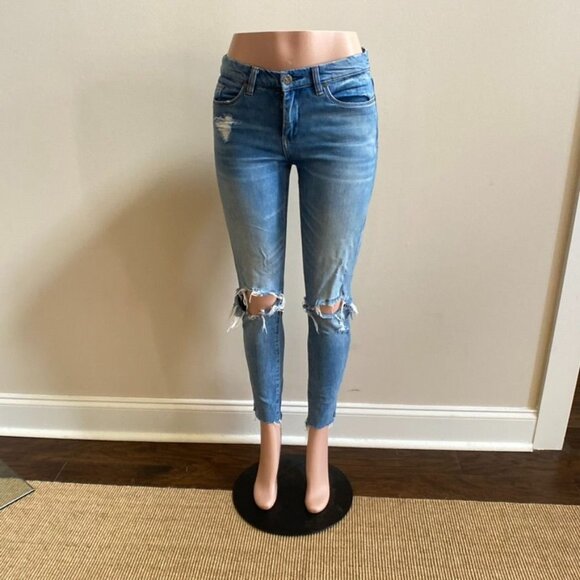 BlankNYC Skinny Classique Distressed Ripped Jeans 28 Waist - Picture 3 of 16